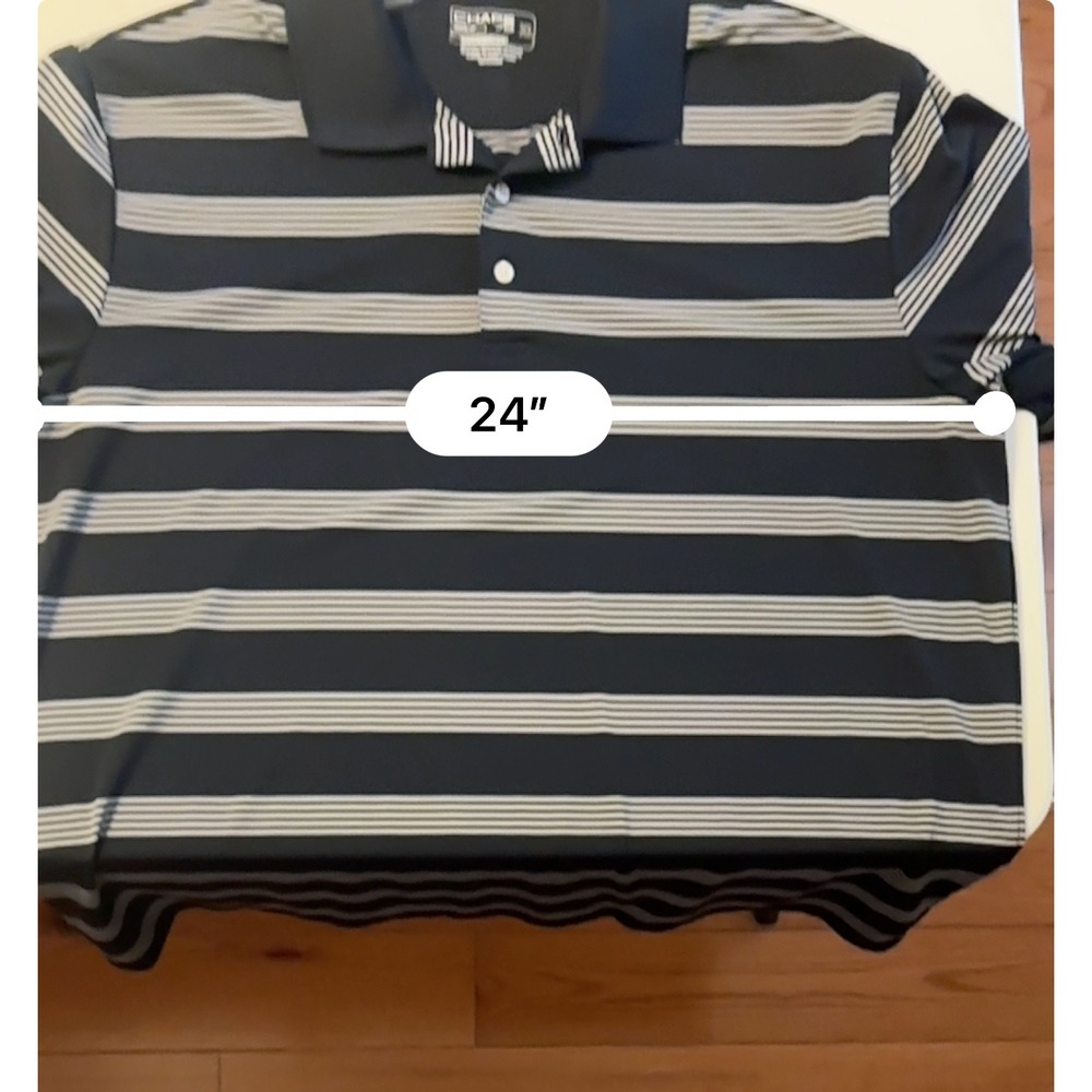 Chaps Golf 78 Mens XL Blue Stripe Stay Dry Polo Shirt Short Sleeve Nice-preowned - Picture 5 of 9